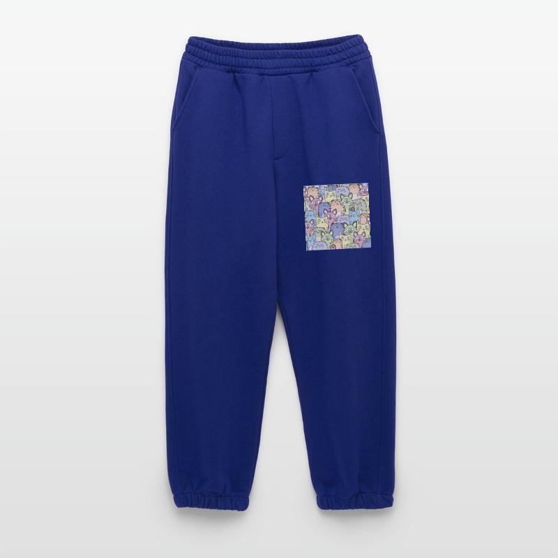 Cat Pattern Cat Wallpaper Cat Pattern Heavyweight Jogging Pants - made by SPREAD 