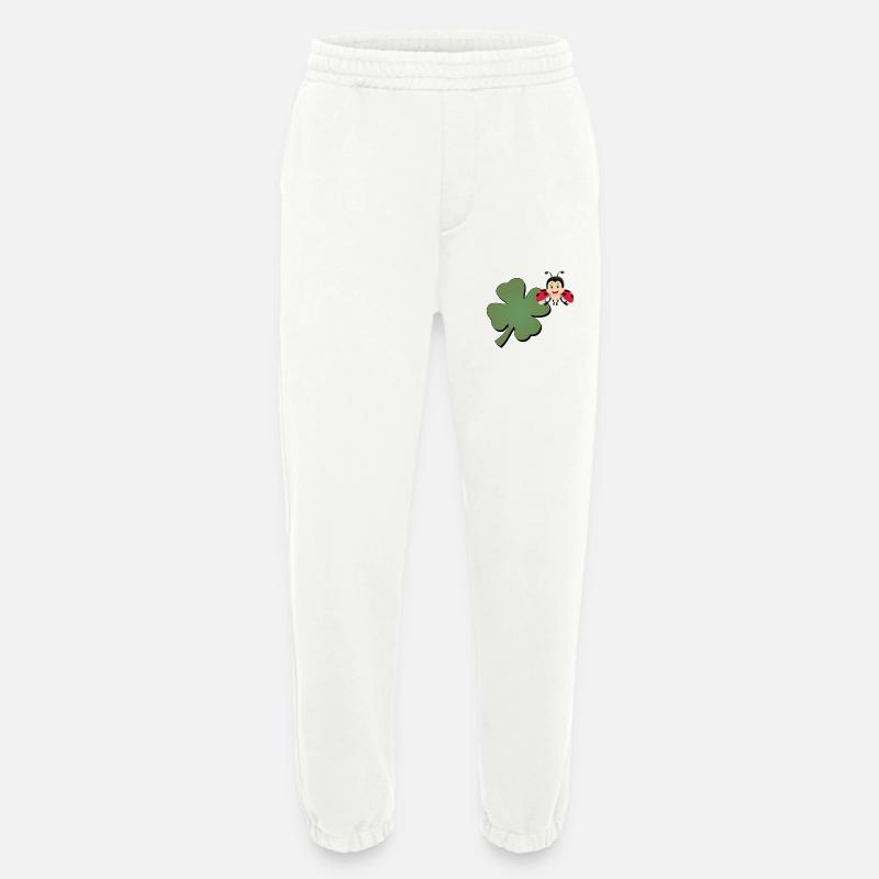 Cloverleaf with Ladybug (ladybug) - Heavyweight Jogging Pants - made by SPREAD  - OFF WHITE