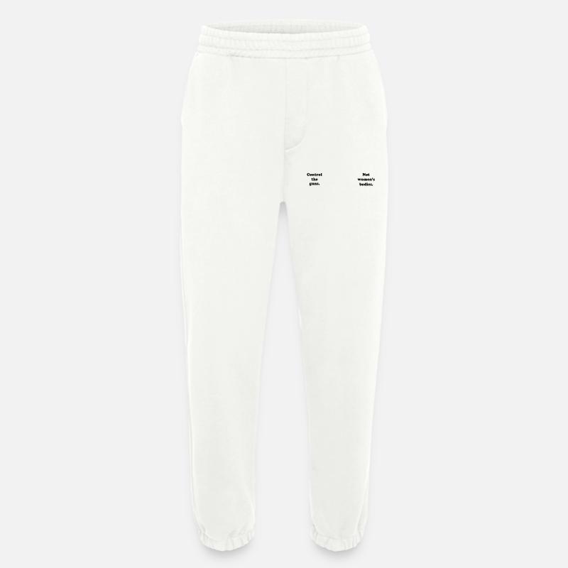 Control Guns Not Bodies - Heavyweight Jogging Pants - made by SPREAD  - OFF WHITE