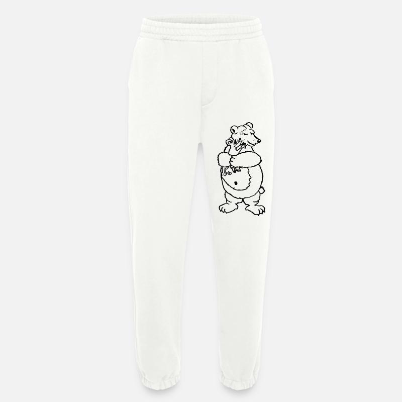 Mouse Bear Hug Love Mouse Bear - Heavyweight Jogging Pants - made by SPREAD  - OFF WHITE