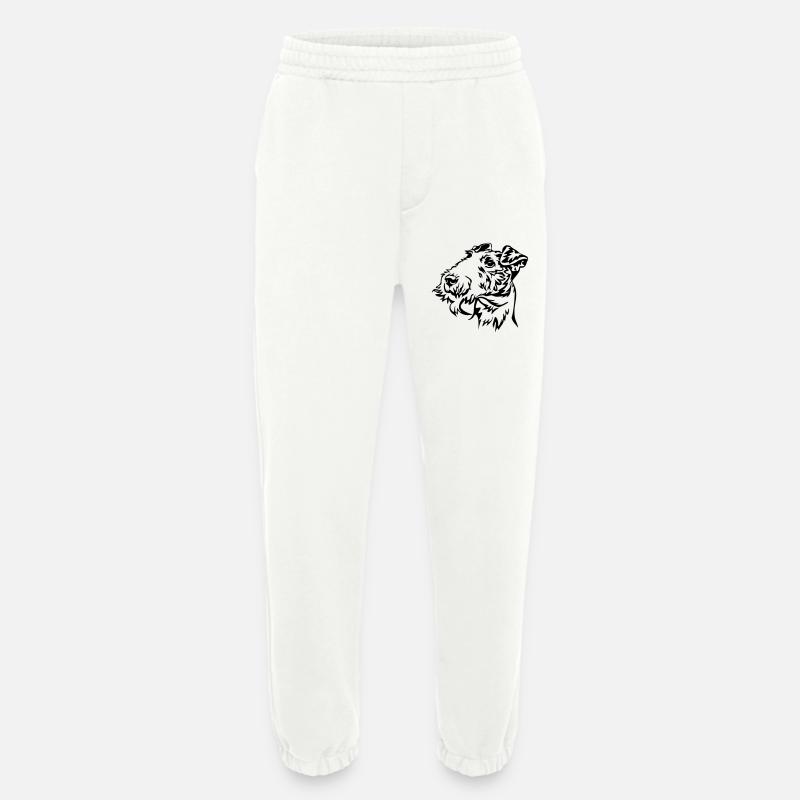 Fox terrier head - Heavyweight Jogging Pants - made by SPREAD  - OFF WHITE