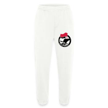 "Dogs Against Fascism" für Antifa Hundebesitzer - Heavyweight Jogginghose - made by SPREAD  - OFF WHITE - Vorne