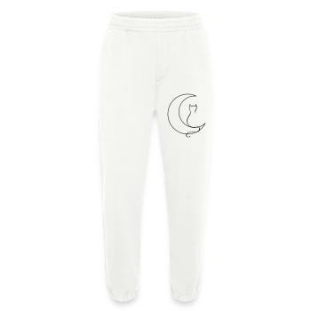 Chat de lune - Pantalon de jogging bio épais fabriqué en UE - OFF WHITE - Devant