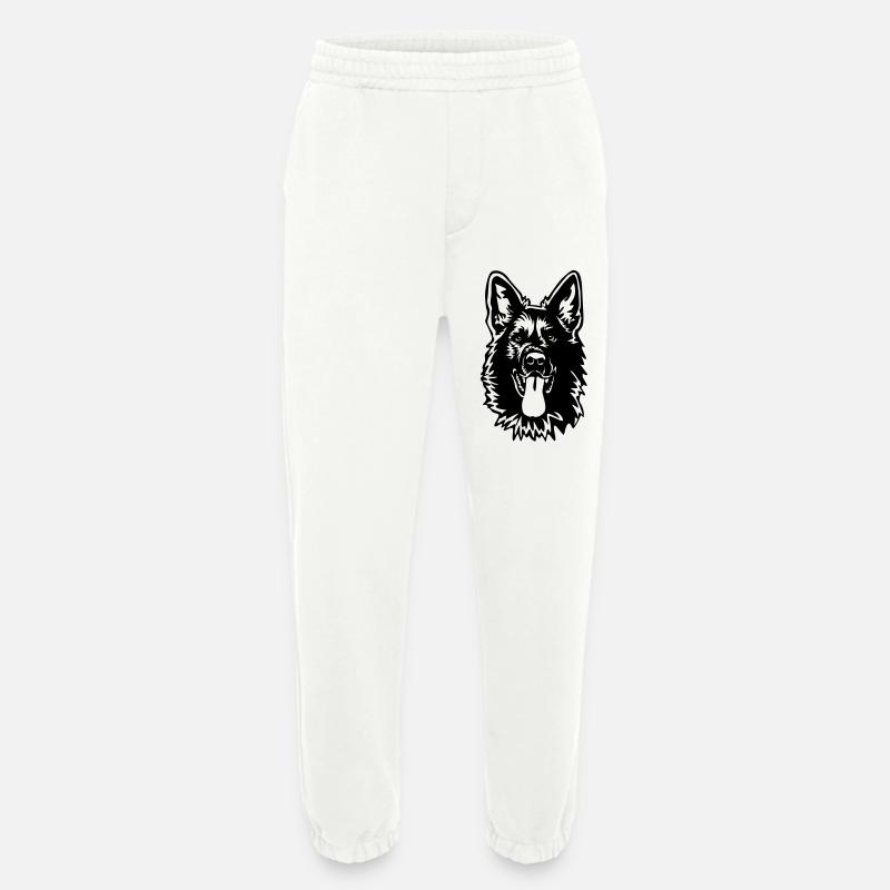 German Shepherd Head - Heavyweight Jogging Pants - made by SPREAD  - OFF WHITE