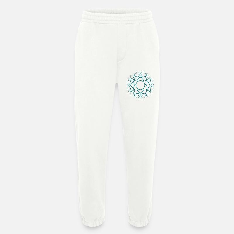 Kompliziertes Mandala Blumenmuster - Heavyweight Jogginghose - made by SPREAD  - OFF WHITE
