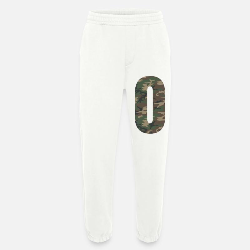 Tough number 0 in camouflage pattern! - Heavyweight Jogging Pants - made by SPREAD - OFF WHITE