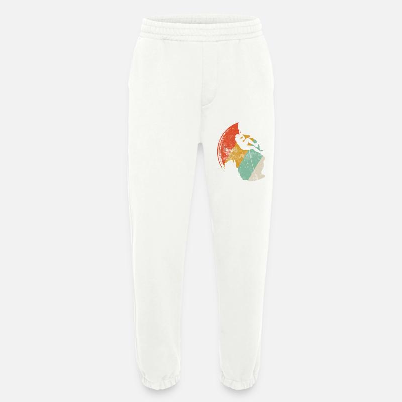 Sunset Surf Silhouette on Retro Arc - Heavyweight Jogging Pants - made by SPREAD  - OFF WHITE
