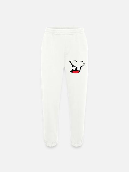 Stort smil. Glad, smilende mund, læber ansigt. - Heavyweight organic joggingbukser made in EU - OFF WHITE