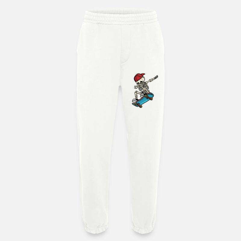 Dabbing Skelett Skateboard - Heavyweight Jogginghose - made by SPREAD  - OFF WHITE