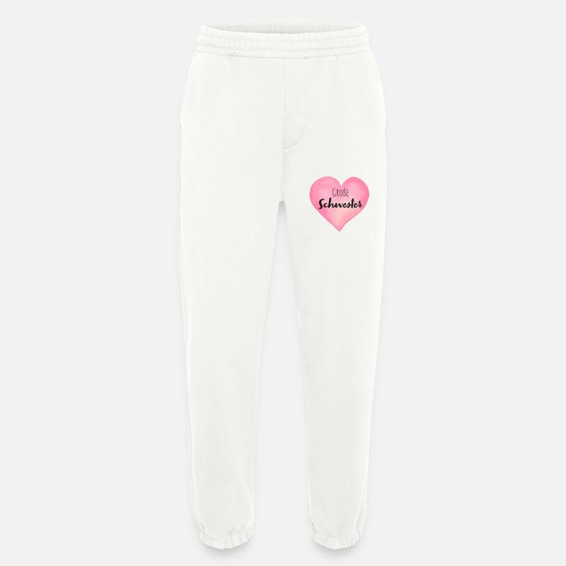 Große Schwester Herz - Heavyweight Jogginghose - made by SPREAD  - OFF WHITE