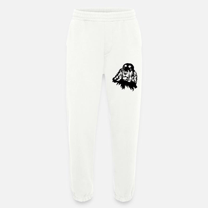Cocker Spaniel Kopf - Heavyweight Jogginghose - made by SPREAD  - OFF WHITE