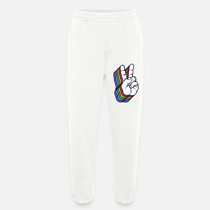 Peace Movement Peace Peace Sign Love - Heavyweight Jogging Pants - made by SPREAD - OFF WHITE