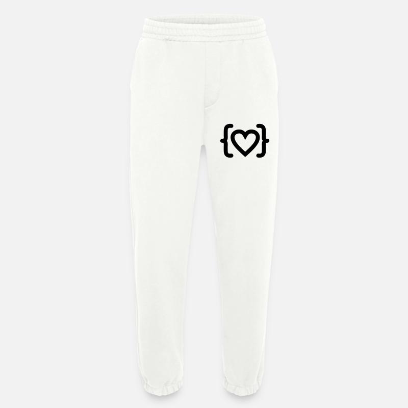 Heart of programmer code logo - Heavyweight Jogging Pants - made by SPREAD  - OFF WHITE