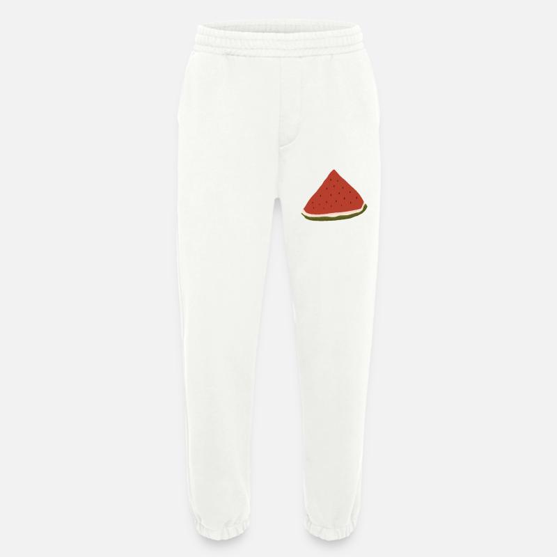 Pastèque, Pastèque, Melon - Pantalon de jogging bio épais fabriqué en UE - OFF WHITE
