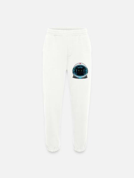 angry space cat astronaut - Heavyweight Jogging Pants - made by SPREAD - OFF WHITE