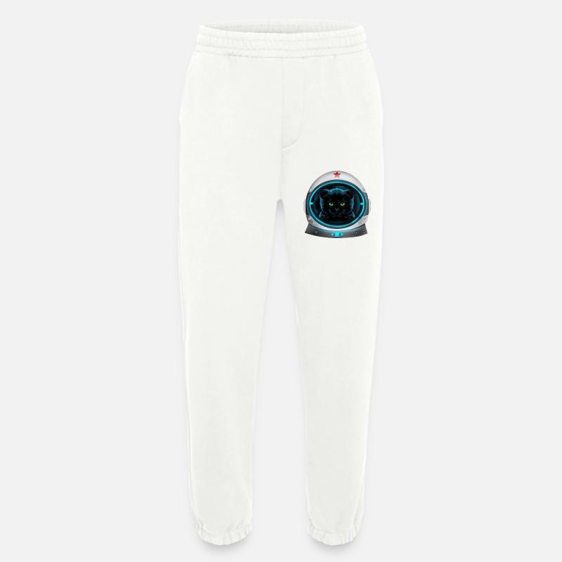 astronaute chat de l’espace en colère - Pantalon de jogging bio épais fabriqué en UE - OFF WHITE