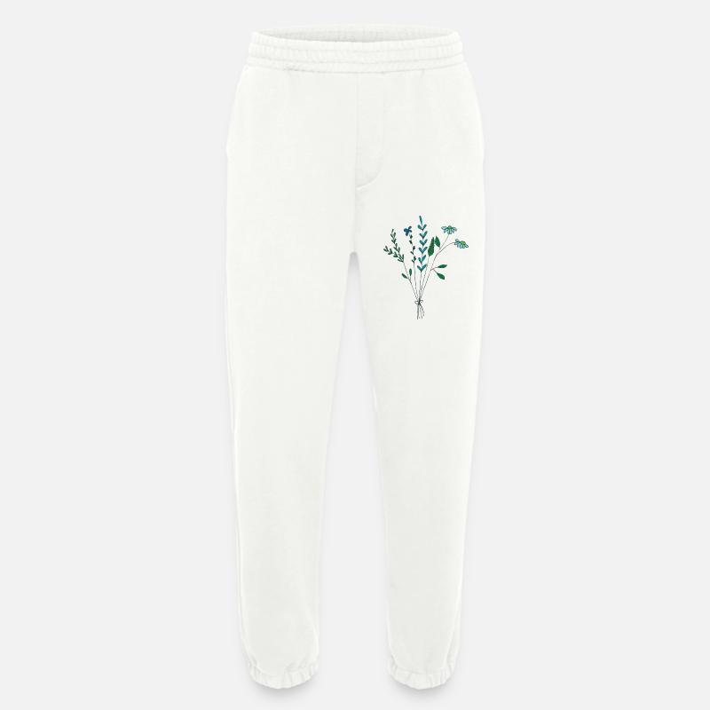 fleur prairie tons bleus fleurs sèches - Pantalon de jogging bio épais fabriqué en UE - OFF WHITE