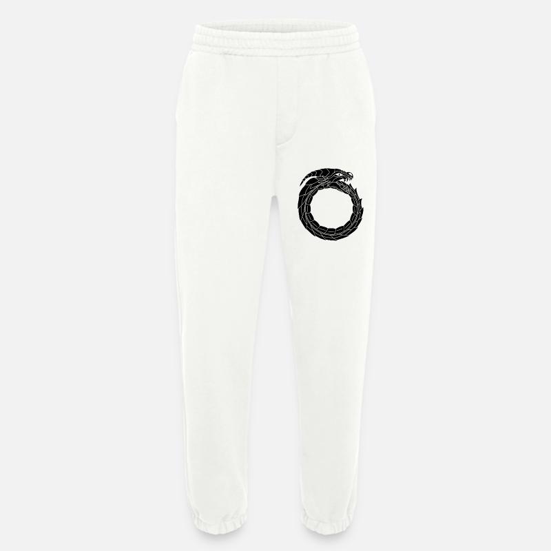 Dragon noir dévoreur - Pantalon de jogging bio épais fabriqué en UE - OFF WHITE