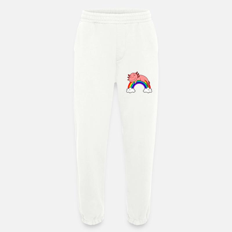 Rainbow Axolotl - Heavyweight Jogging Pants - made by SPREAD  - OFF WHITE