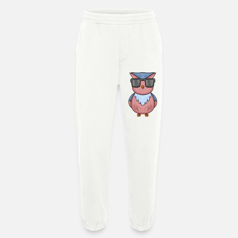 coole Eule mit Sonnenbrille - Heavyweight Jogginghose - made by SPREAD  - OFF WHITE