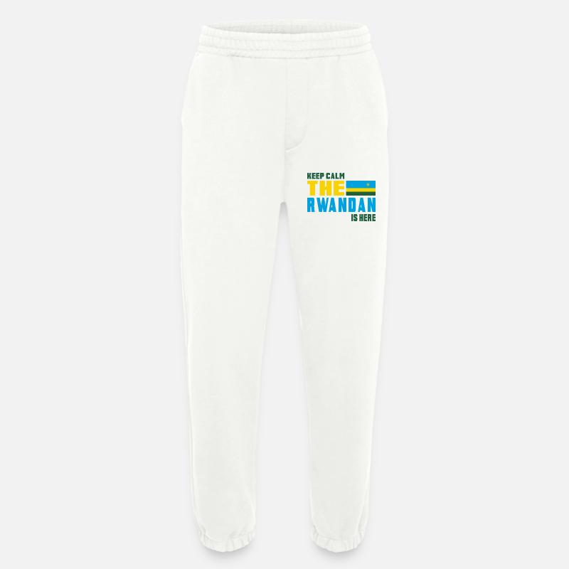 Keep Calm Ruanda Flaggen Design - Heavyweight Jogginghose - made by SPREAD  - OFF WHITE