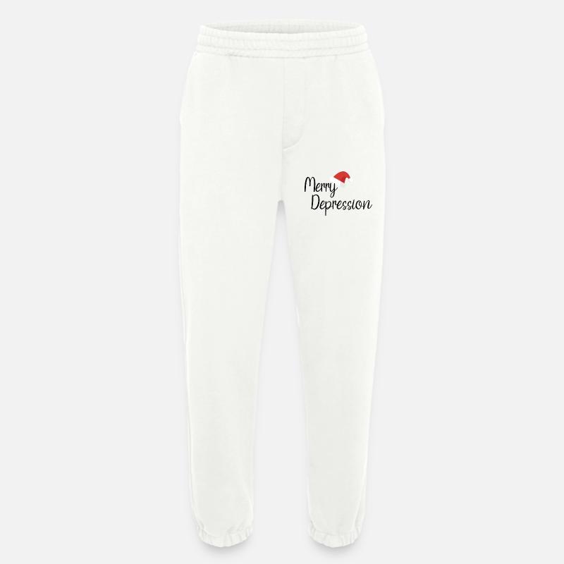 Joyeuse dépression - Pantalon de jogging bio épais fabriqué en UE - OFF WHITE