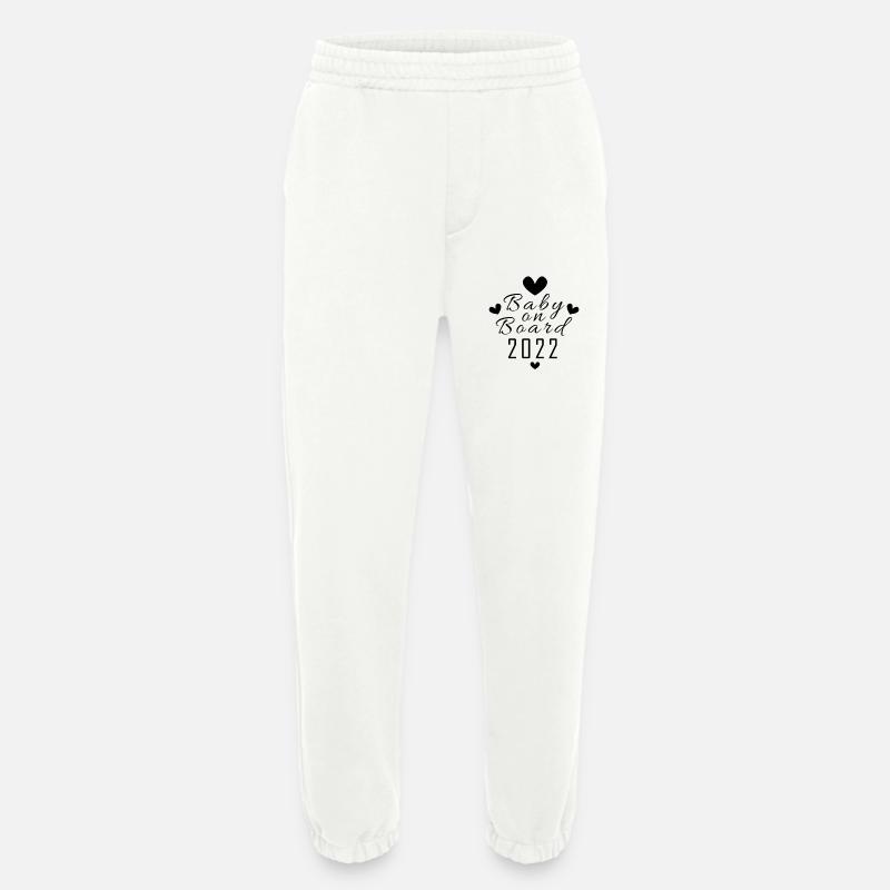 Bébé 2022 - Naissance Enceinte 2022 - Pantalon de jogging bio épais fabriqué en UE - OFF WHITE