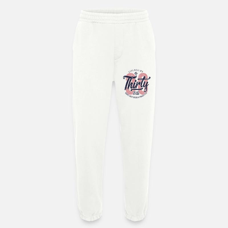 Dreißig: Das Leben beginnt mit 30 - Heavyweight Jogginghose - made by SPREAD  - OFF WHITE