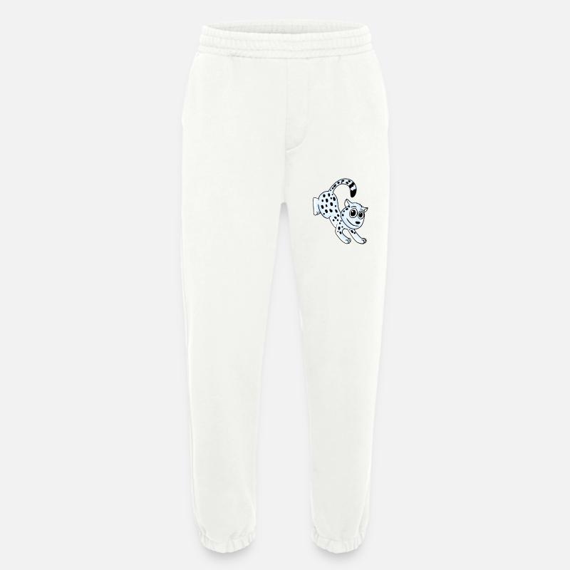 Snow Leopard Leopard - Heavyweight Jogging Pants - made by SPREAD - OFF WHITE