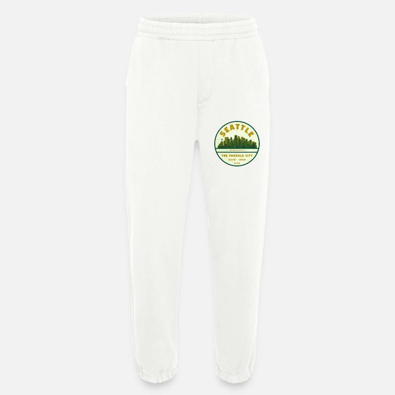 Seattle Emerald City Skyline - Heavyweight Jogginghose - made by SPREAD  - OFF WHITE