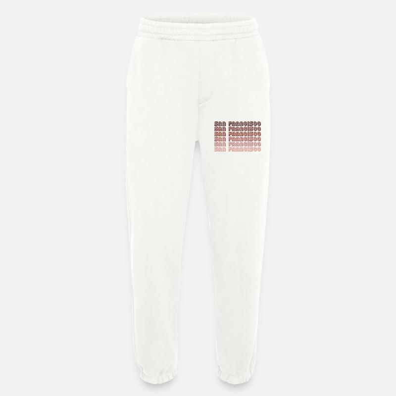 San Francisco Grid Gradient Pattern - Heavyweight Jogging Pants - made by SPREAD  - OFF WHITE