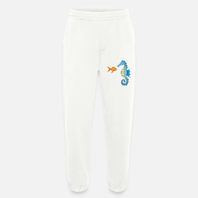 niedlicher Comic Goldfisch und Seepferdchen - Heavyweight Jogginghose - made by SPREAD - OFF WHITE