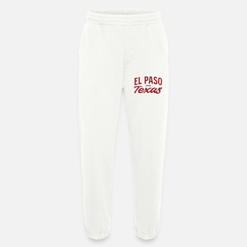 El Paso Texas Retro Script - Heavyweight Jogging Pants - made by SPREAD  - OFF WHITE
