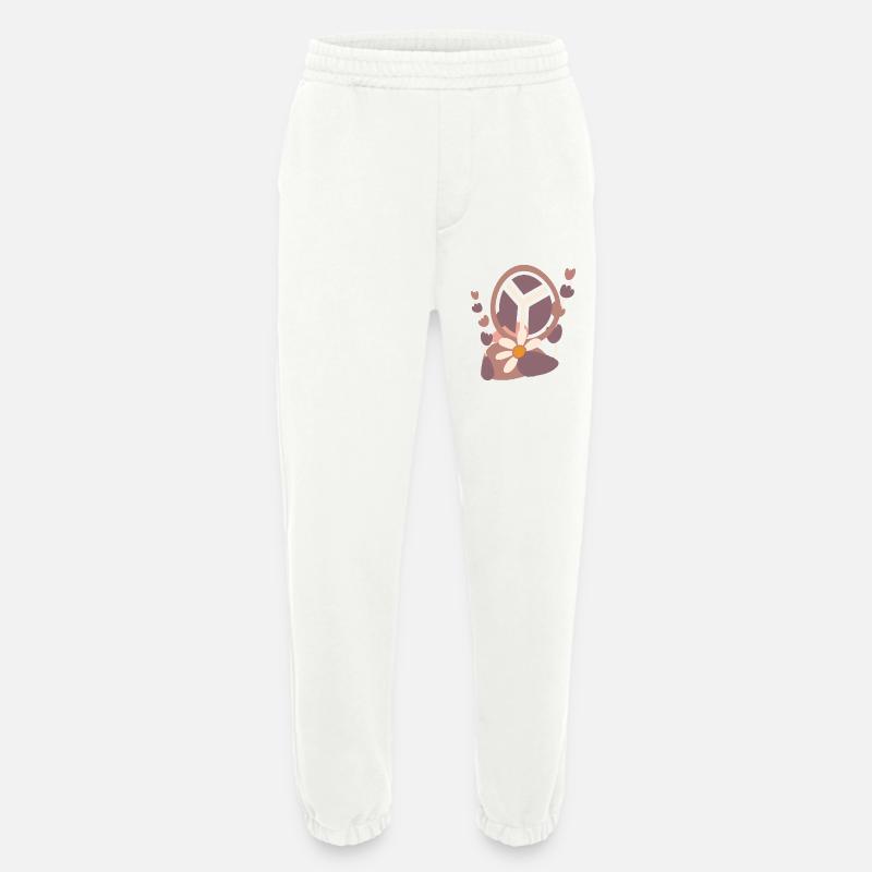 Friedenszeichen mit Blume - Heavyweight Jogginghose - made by SPREAD  - OFF WHITE
