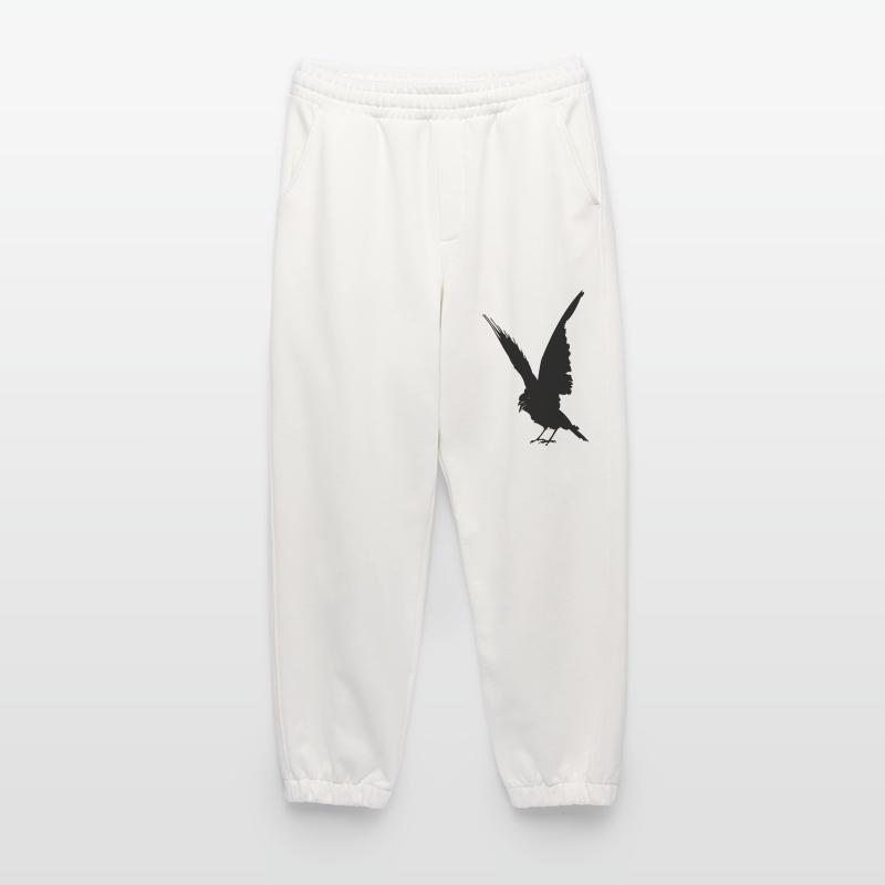 Schwarze Vogelkrähe oder Rabenschattenfigur Heavyweight Jogginghose - made by SPREAD 
