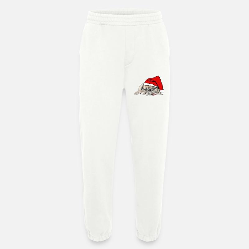 Mops Weihnachten - Heavyweight Jogginghose - made by SPREAD  - OFF WHITE
