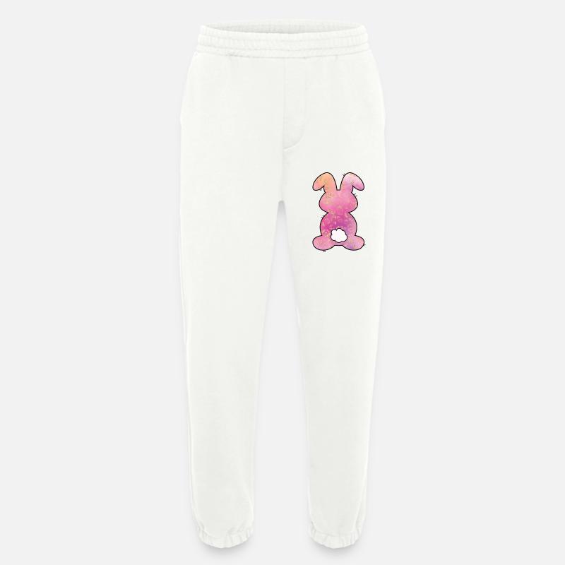 Leopard Pattern Rabbit Easter - Heavyweight Jogging Pants - made by SPREAD  - OFF WHITE