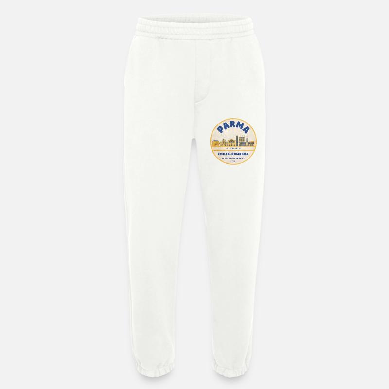 Parma Skyline Emilia Romagna Sticker - Heavyweight Jogging Pants - made by SPREAD  - OFF WHITE
