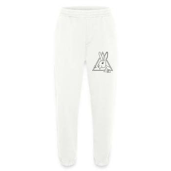Rabbit in geometric shape - line art design - Heavyweight Jogging Pants - made by SPREAD  - OFF WHITE - Front