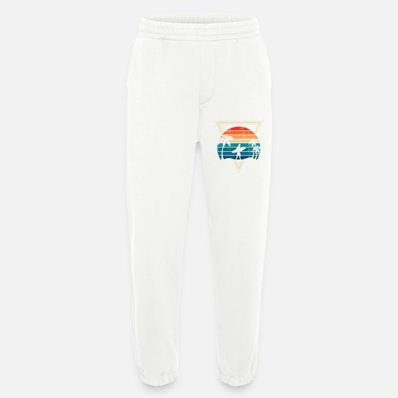Sunset Surf and Palm Coast - Heavyweight Jogging Pants - made by SPREAD  - OFF WHITE