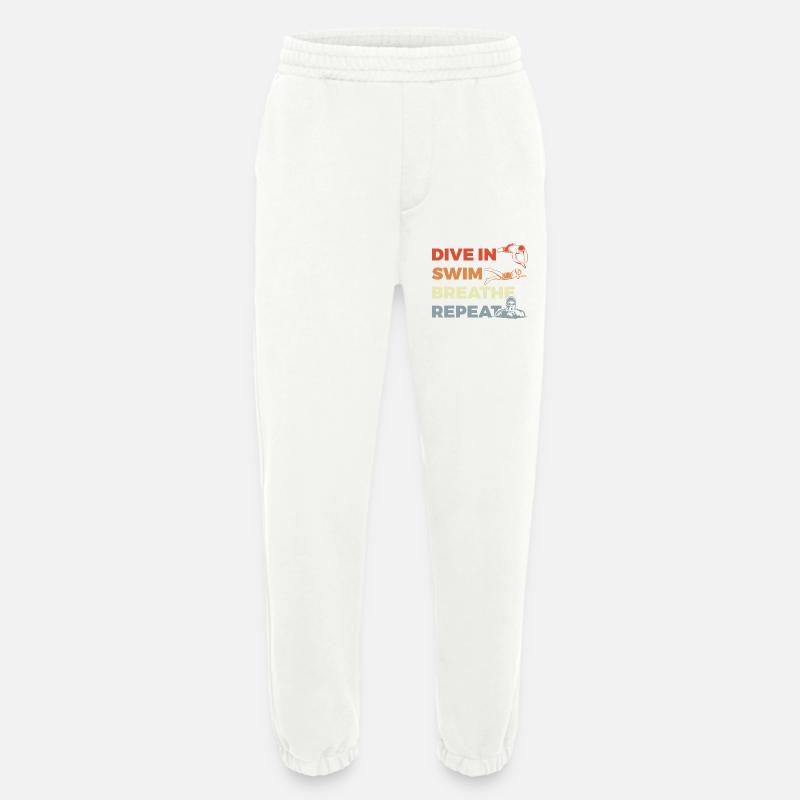 Daily routine for swimmers - Heavyweight Jogging Pants - made by SPREAD  - OFF WHITE