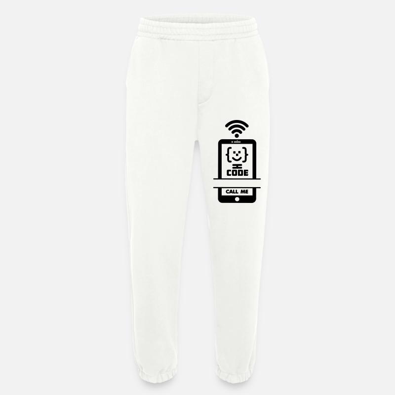 Call me phone coder gezchtje - Heavyweight Jogging Pants - made by SPREAD  - OFF WHITE