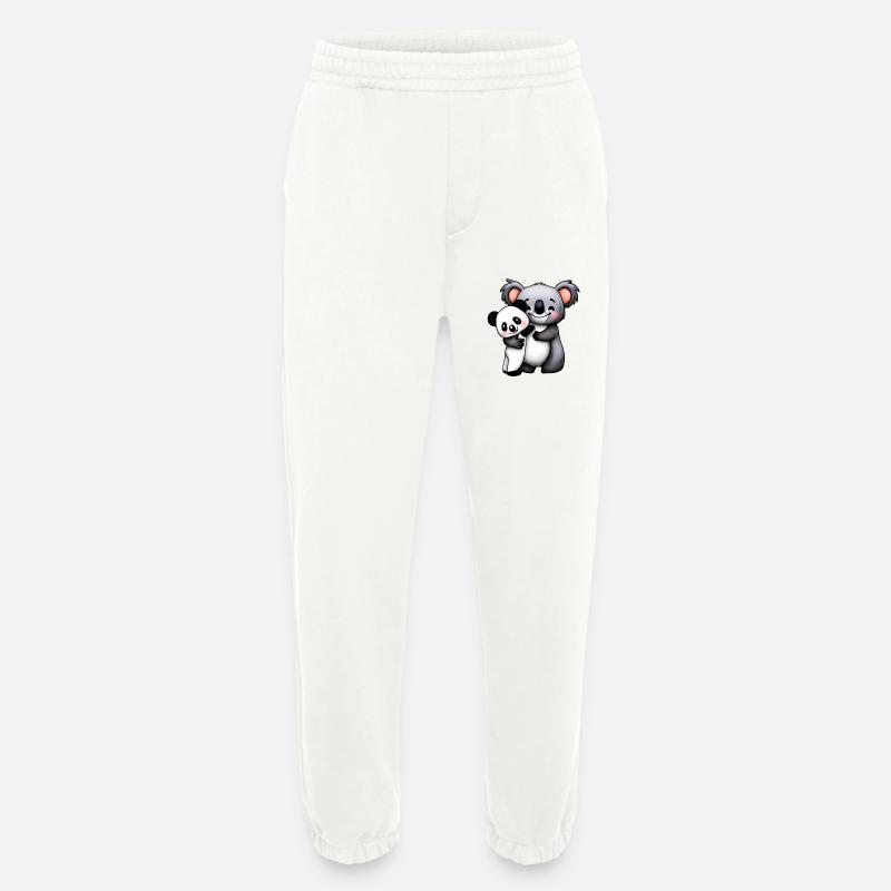 simpatico orso koala e orso panda squeeze e - Pantaloni sportivi ecologici Heavyweight Made in UE - OFF WHITE