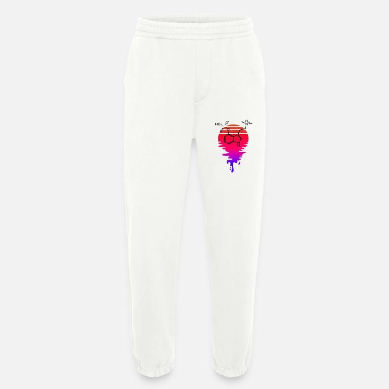 Psilocybin Molecule with Retro Sunset - Heavyweight Jogging Pants - made by SPREAD - OFF WHITE