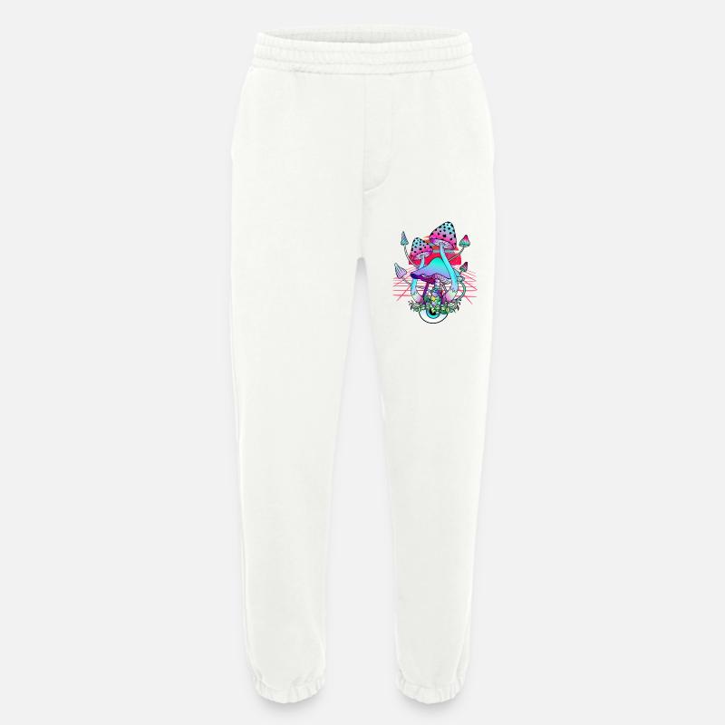 Psychedelische Pilze - Retro Wave Sunset - Heavyweight Jogginghose - made by SPREAD - OFF WHITE