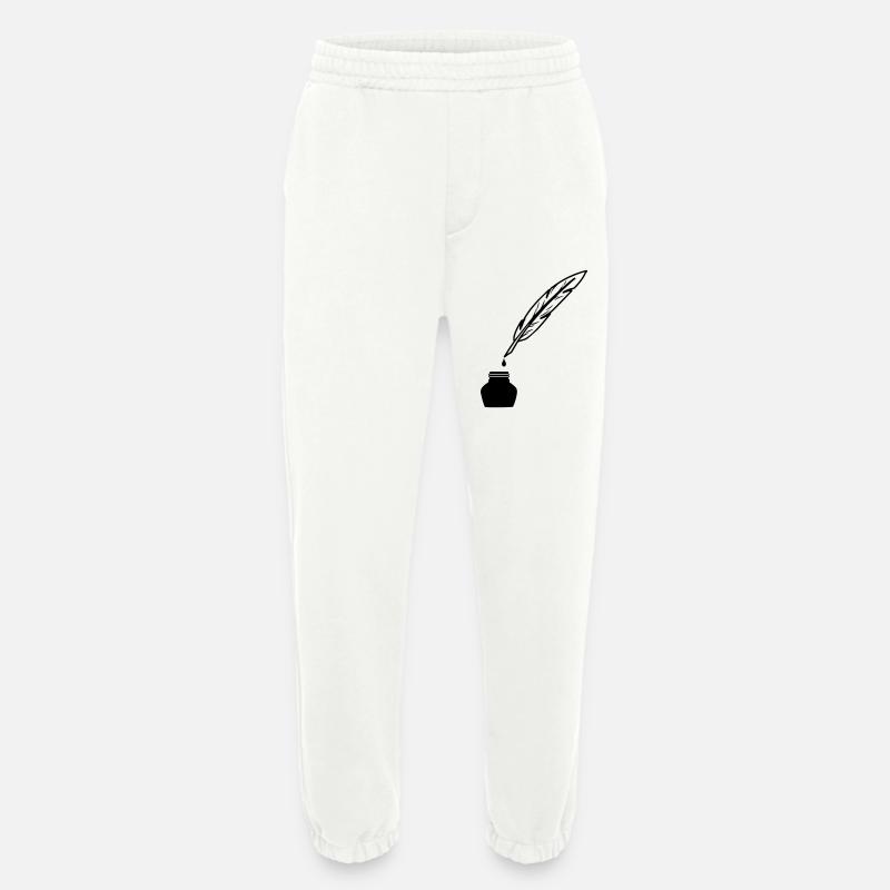 Feder als Stift zum Schreiben - Heavyweight Jogginghose - made by SPREAD  - OFF WHITE