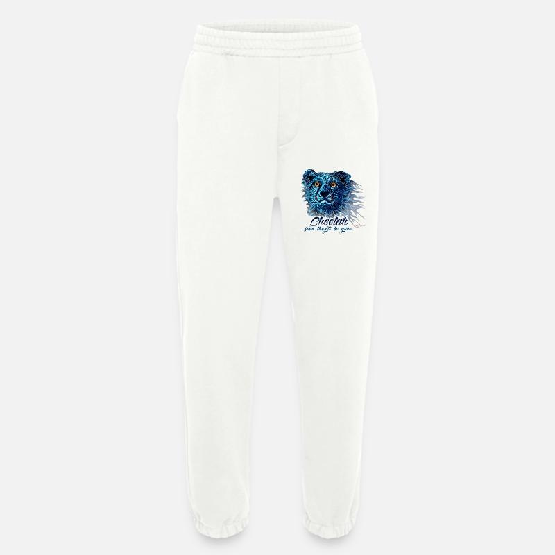 Neongepard Blaulichtflammen - Heavyweight Jogginghose - made by SPREAD  - OFF WHITE