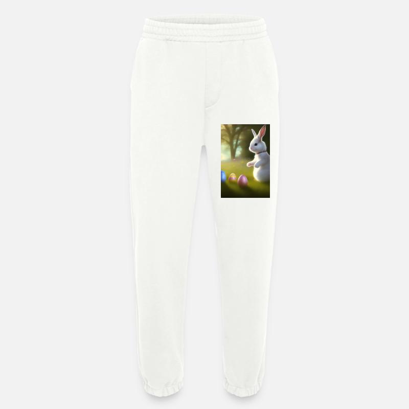 Easter Bunny with Easter Eggs - Heavyweight Jogging Pants - made by SPREAD  - OFF WHITE