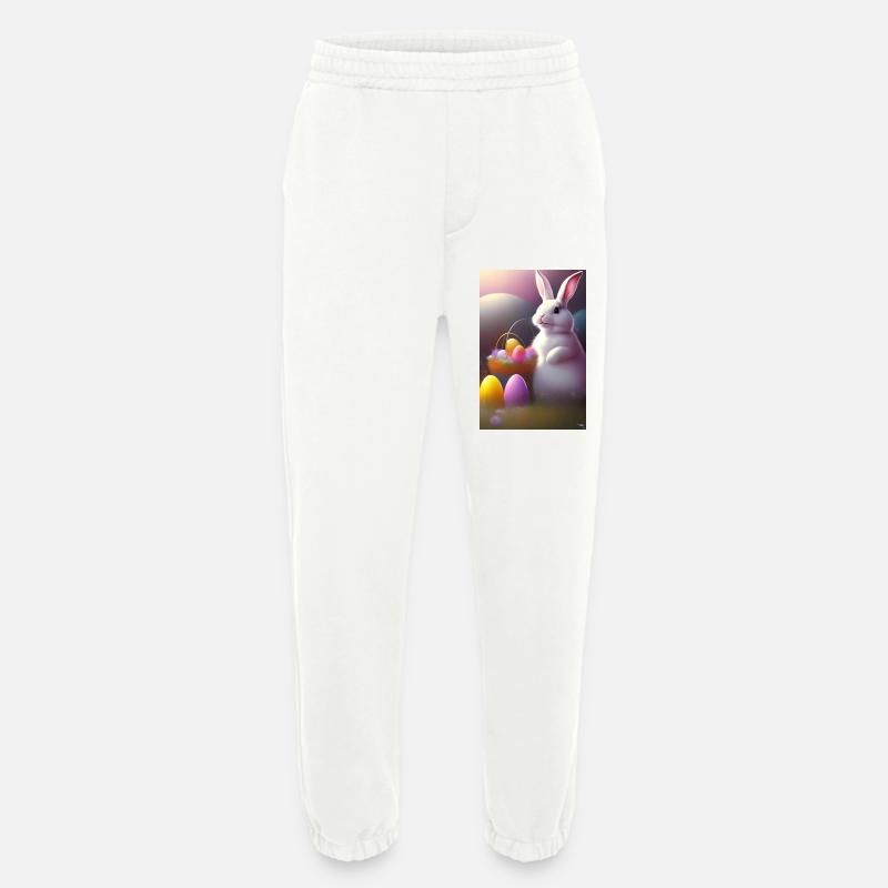 Easter Bunny with Easter Eggs - Heavyweight Jogging Pants - made by SPREAD - OFF WHITE