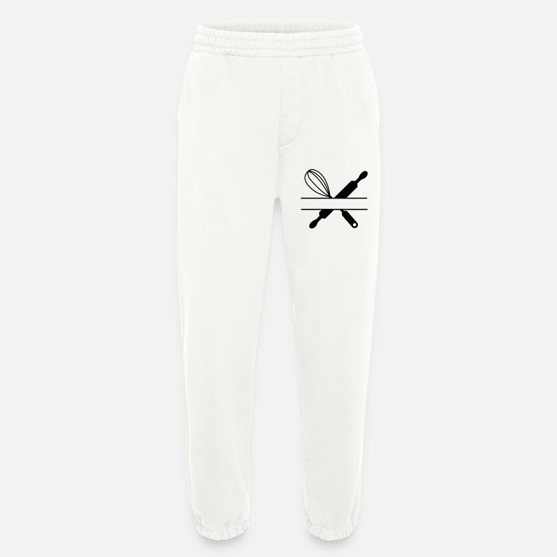 Bannertext, Nudelholz und Schneebesen - Heavyweight Jogginghose - made by SPREAD - OFF WHITE
